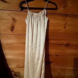 Shimmery champagne spaghetti strap dress